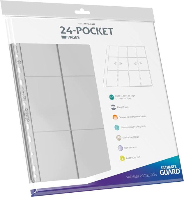 Ultimate Guard - 24-Pocket pages quadrow - 10 pack - Transparent