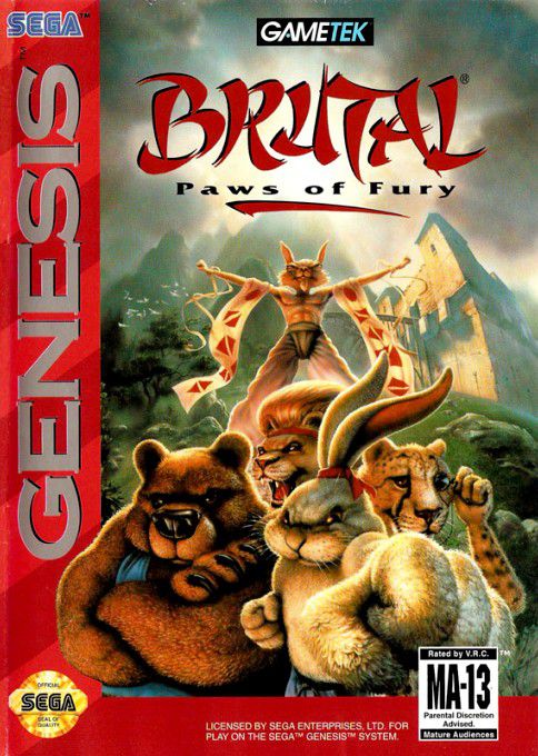 Jeu Mega Drive Genesis Brutal Paws of Fury Occasion 