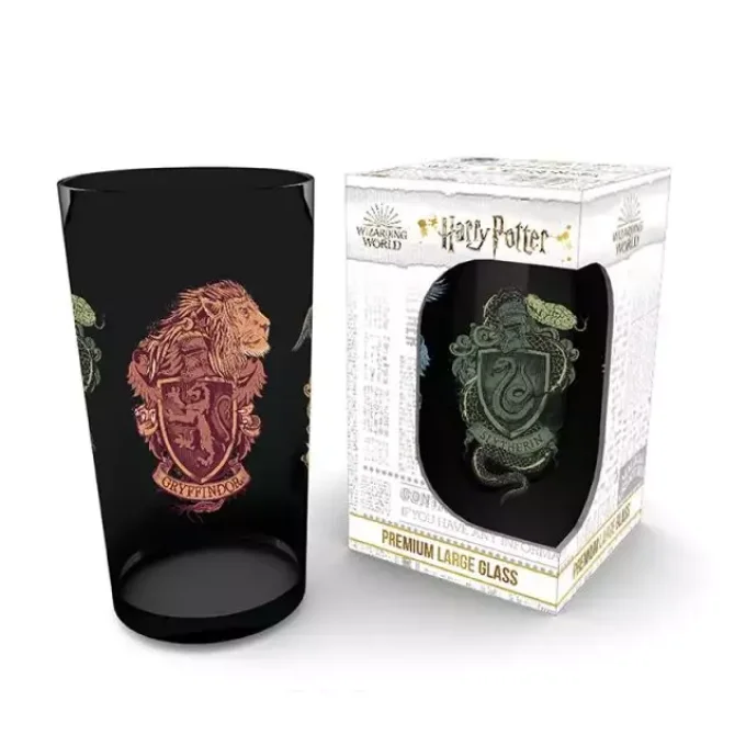 Harry Potter - Premium Large Glass 500ml - Logo 4 maisons