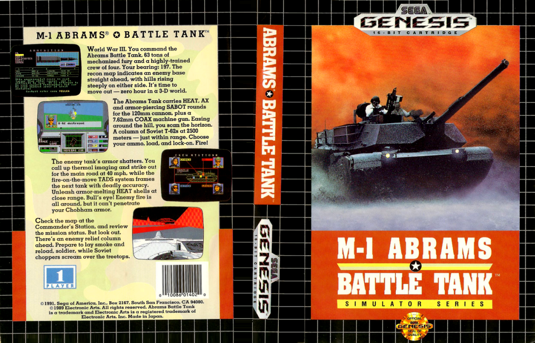 Jeu Mega Drive Genesis M-1 Abrams Battle Tank Occasion   
