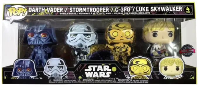 Funko Pop! - Star Wars - Darth Vader, Stormtrooper, C3-PO, Luke 4-pack - Special Edition