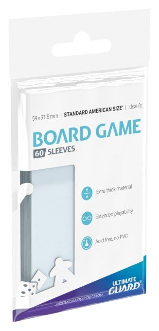 Pochettes / Sleeves - Ultimate Guard - Taille Standard American Board Game - 59 x 91.5 mm - 60