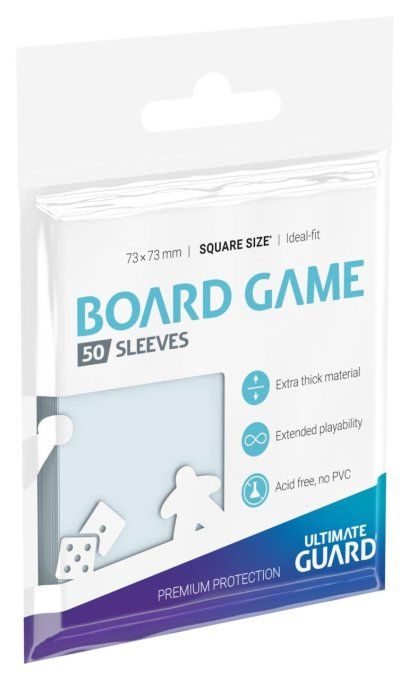 Pochettes / Sleeves - Ultimate Guard - Square pour jeu de société - 73 x 73 mm - 50